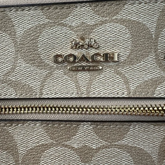 Coach Beige Signature Canvas Crossbody with Chalk Trim - Picture 2 of 12